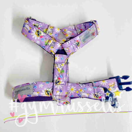 Spring doggie strap harness in purple image 2