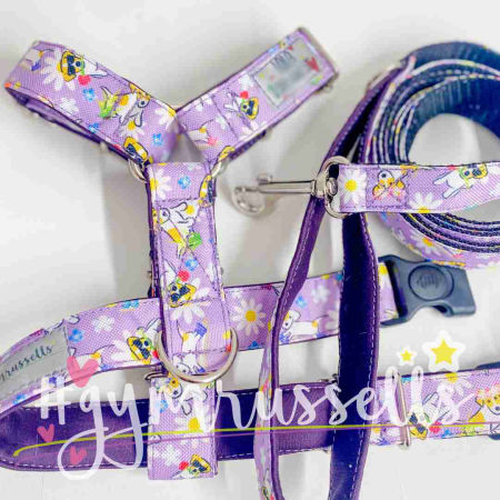 Spring doggie strap harness in purple image 3
