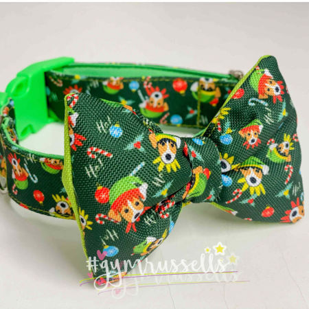 Christmas doggie collar in green image 1