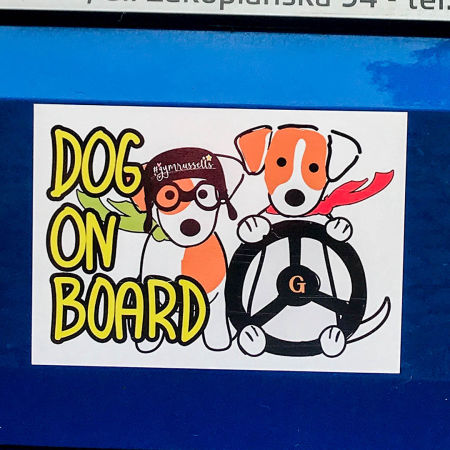 Dog in car sticker image 1